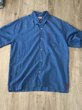 Vintage Quiksilver Blue Short-Sleeve Button Down Shirt